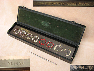1950's ADDOMETER sterling calculator retailed by Taylors Chancery Lane, London.
